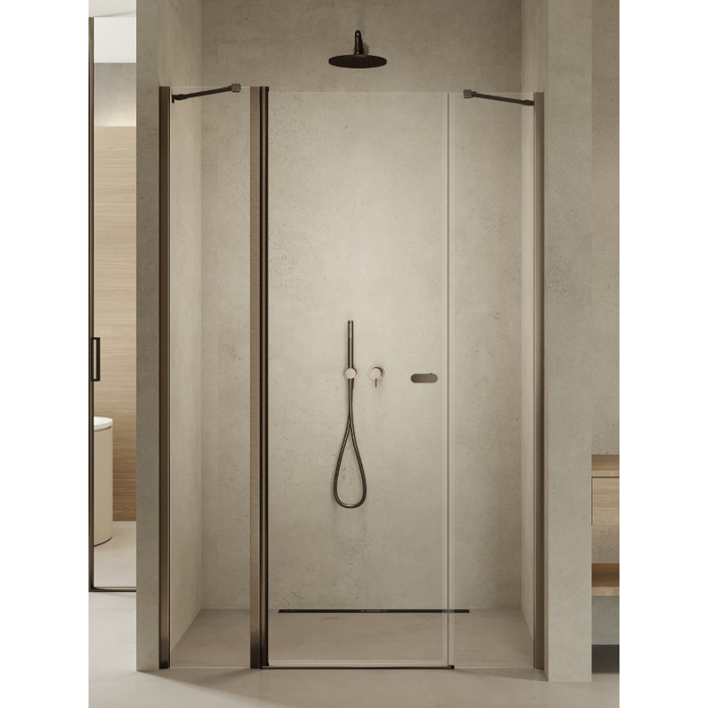 Drzwi wnękowe NEW SOLEO GUNMETAL BRUSHED 110x195 szkło 6 mm NEW TRENDY D-0972A