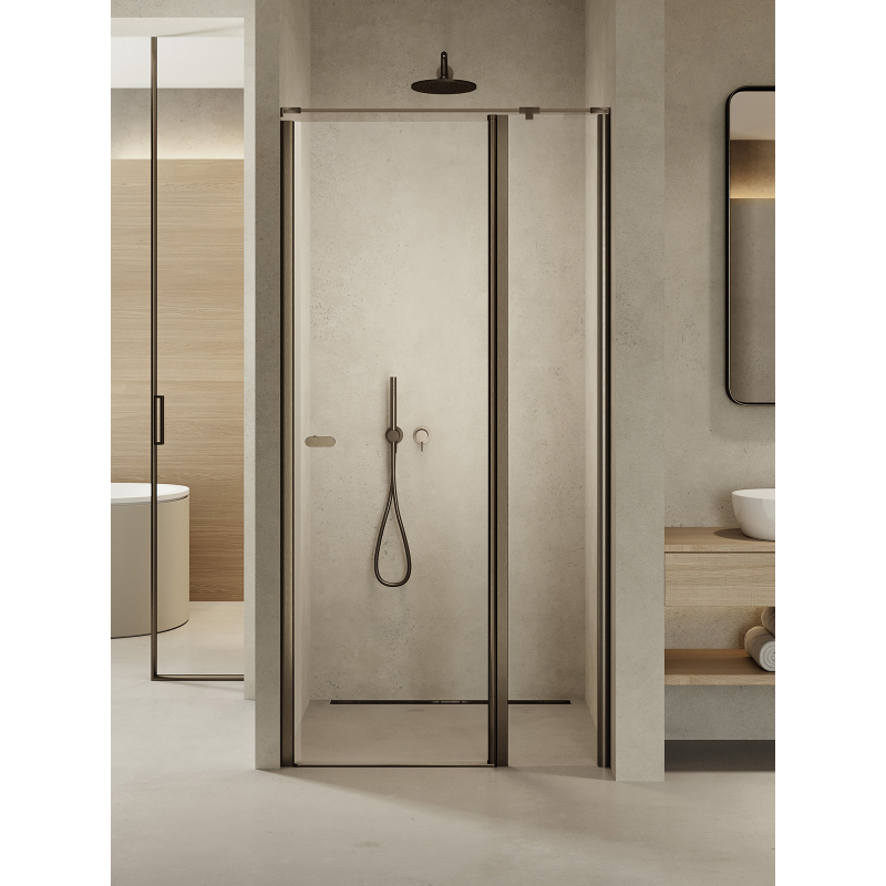 Drzwi wnękowe NEW SOLEO GUNMETAL BRUSHED 80x195 szkło 6 mm NEW TRENDY D-0842A-WK