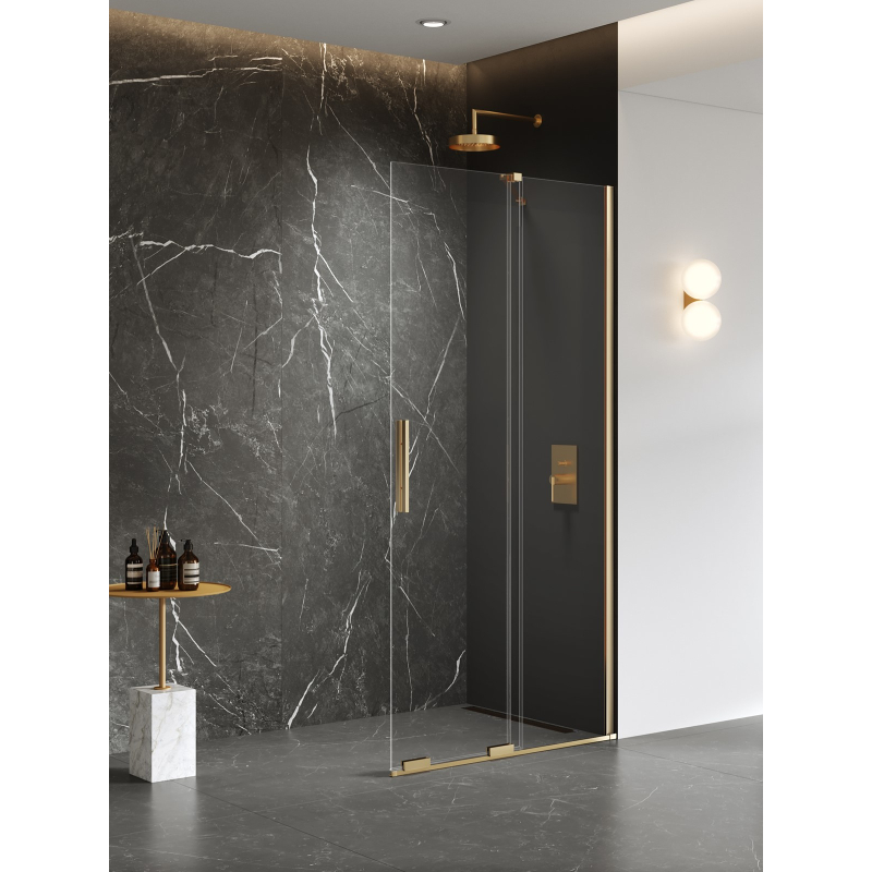 Kabina walk-in SMART GOLD BRUSHED 130x200 szkło 8 mm NEW TRENDY EXK-7630-WU