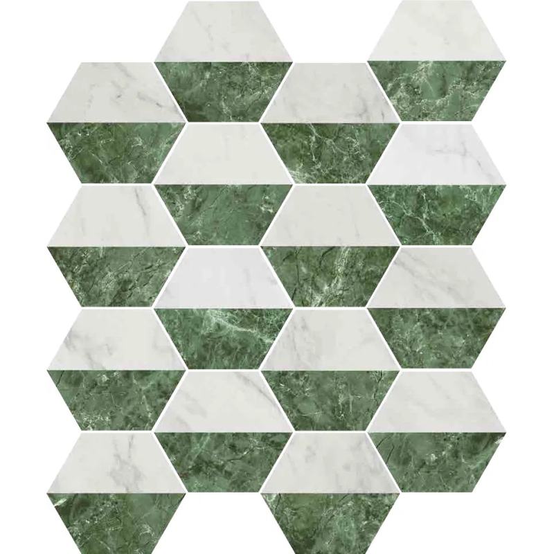 MARMI HEX DECOR BIANCO VERDE MAT 15X17,3 GAT.1 (P.83291)