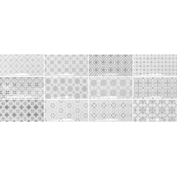 OCEAN DECOR WHITE & BLACK MIX POŁYSK 7,5X15 GAT.1 (P.83369)