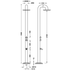 Kolumna prysznicowa do ogrodu lub basenu ze stali nierdzewnej 316 TRES 13499504