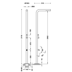 Prysznic zewnętrzny ze stali nierdzewnej 316 TRES 13499505