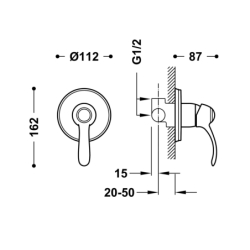 Bateria jednouchwytowa podtynkowa 1-drożna prysznicowa TRES CLASIC stal TRES 24217701AC