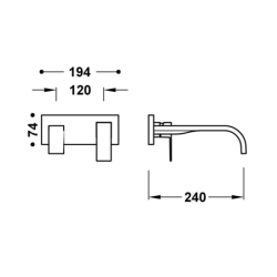 Elementy zewnętrzne do podtynkowego korpusu baterii umywalkowej CUADRO stal TRES 00630032AC