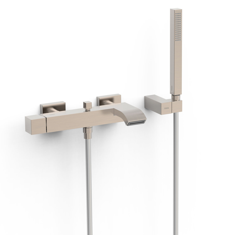 Bateria jednouchwytowa ścienna wannowa i prysznicowa CUADRO stal TRES 5071700203