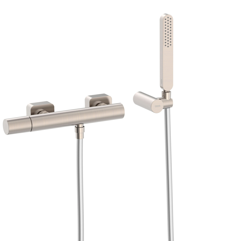 Bateria jednouchwytowa ścienna prysznicowa LOFT stal TRES 20016701AC