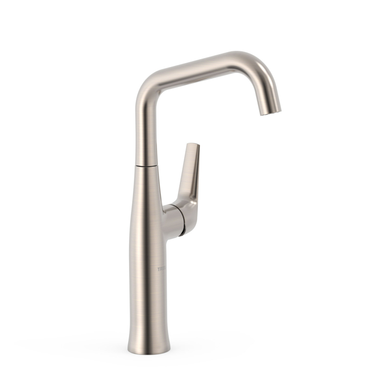 Wysoka bateria jednouchwytowa umywalkowa z boczną dźwignią FUJI stal TRES 28164701AC