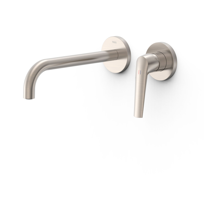 Elementy zewnętrzne do podtynkowego korpusu baterii umywalkowej FUJI stal TRES 28130022AC