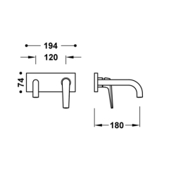 Elementy zewnętrzne do podtynkowego korpusu baterii umywalkowej FUJI stal TRES 28130023AC