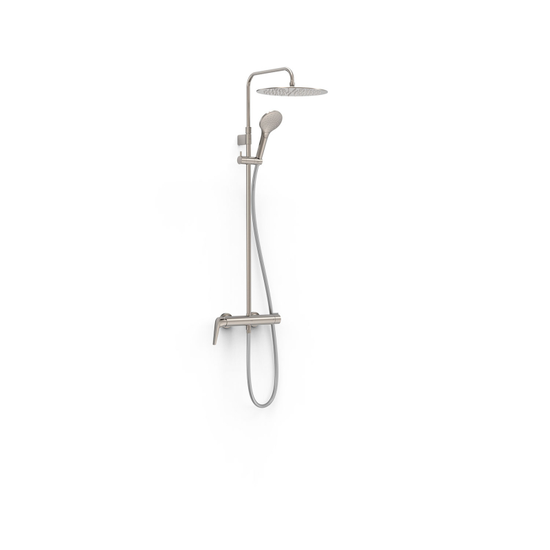 Zestaw baterii jednouchwytowej naściennej 2-drożnej prysznicowej FUJI stal TRES 28119701AC