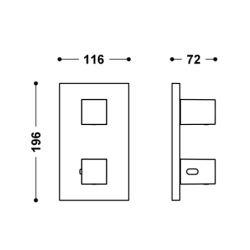 Elementy zewnętrzne do podtynkowego korpusu 2-drożnego THERM-BOX stal TRES 00625001AC
