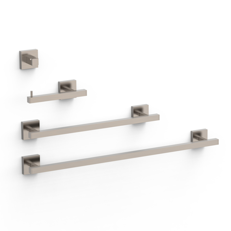 Zestaw 2 Haczyk na ręcznik + 1 Uchwyt na papier toaletowy bez klapy + 1 Wieszak stal TRES 09598101AC