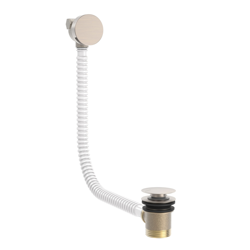 Okrągły Click-clack do wanny z napełnianiem przez kaskadę i przelewem stal TRES 03453430AC