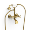 Bateria dwuuchwytowa ścienna wannowa i prysznicowa TRES CLASIC mosiądz antyczny TRES 24217601LV
