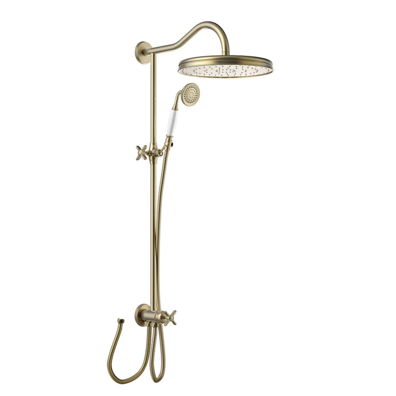 Zestaw drążka prysznicowego przystosowany do każdej baterii TRES CLASIC mosiądz antyczny TRES 24247601LV