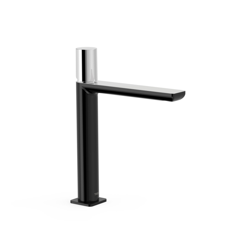 Wysoka bateria jednouchwytowa umywalkowa LOFT czerń-chrom TRES 20020304NE