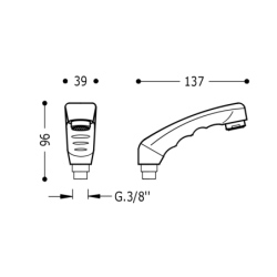 Słuchawka prysznicowa do baterii fryzjerskiej czerń-chrom TRES 9134450