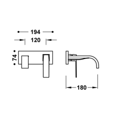 Elementy zewnętrzne do podtynkowego korpusu baterii umywalkowej SLIM czerń matowa TRES 20230033NM