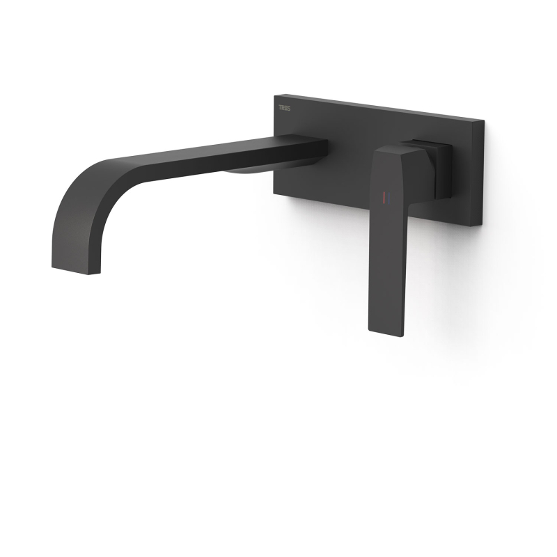 Elementy zewnętrzne do podtynkowego korpusu baterii umywalkowej SLIM czerń matowa TRES 20230034NM