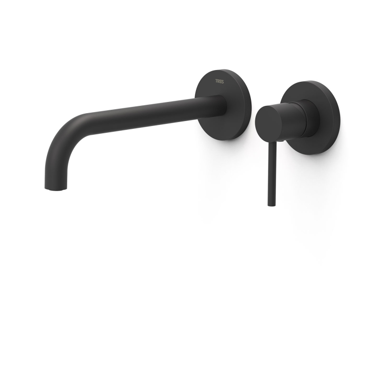 Elementy zewnętrzne do podtynkowego korpusu baterii umywalkowej STUDY czerń matowa TRES 26230022NM