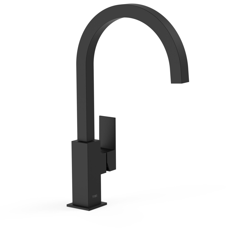 Bateria jednouchwytowa XXL umywalkowa z boczną dźwignią CUADRO czerń matowa TRES 00660702NM