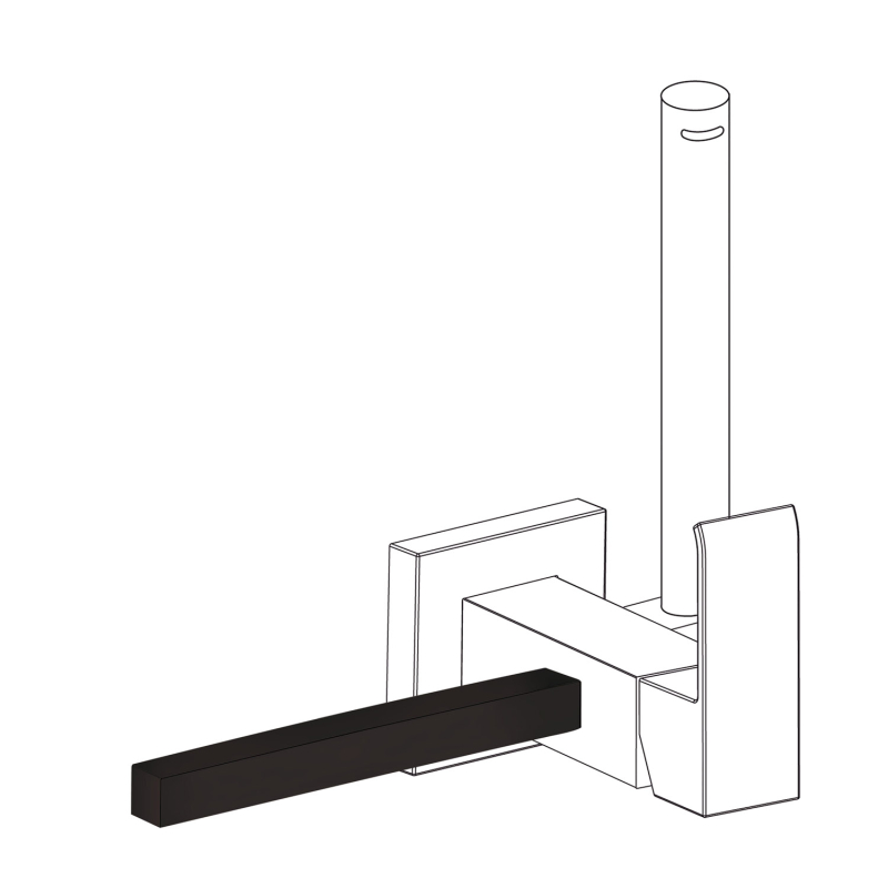 Uchwyt na ręcznik do baterii bidetowej ściennej czerń matowa TRES 03412402NM