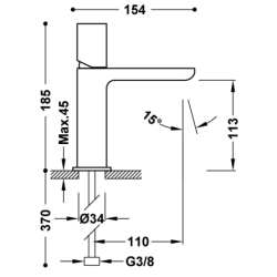 Bateria jednouchwytowa umywalkowa LOFT czerń matowa TRES 20010302NM