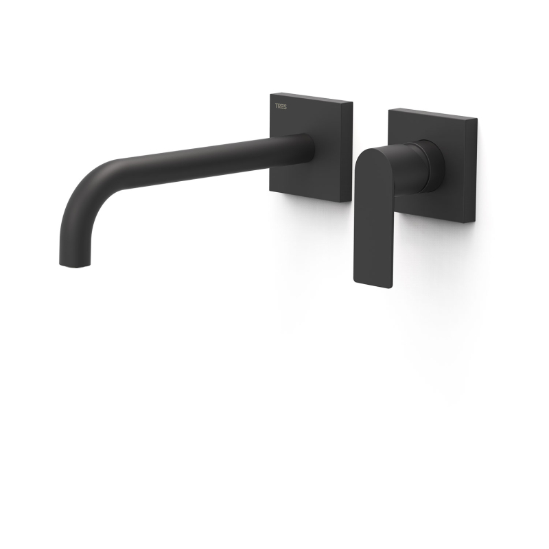 Elementy zewnętrzne do podtynkowego korpusu baterii umywalkowej LOFT czerń matowa TRES 20030022NM