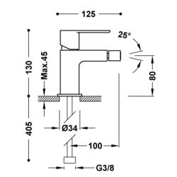 Bateria jednouchwytowa do bidetu LOFT czerń matowa TRES 20012001NM