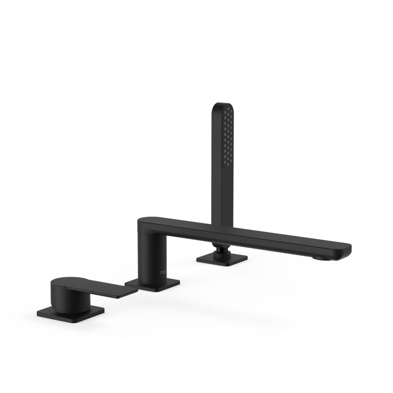 Bateria jednouchwytowa z montażem na krawędzi wanny LOFT czerń matowa TRES 20016201NM