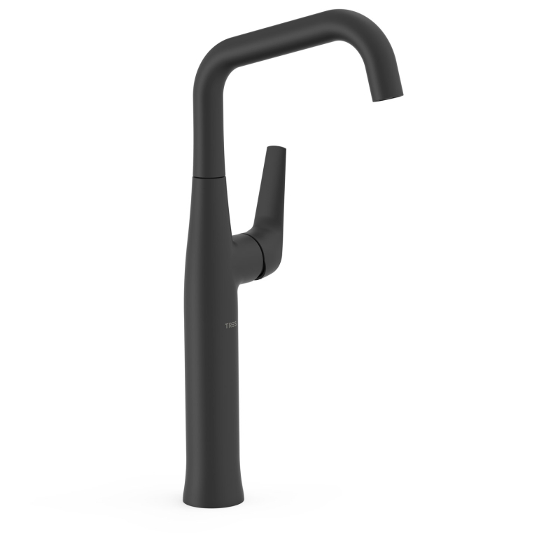 Bateria jednouchwytowa XXL umywalkowa z boczną dźwignią FUJI czerń matowa TRES 28184701NM