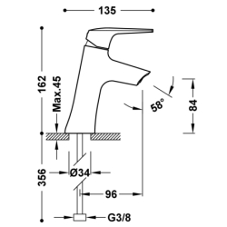 Pochyła bateria jednouchwytowa umywalkowa FUJI czerń matowa TRES 28190301NM