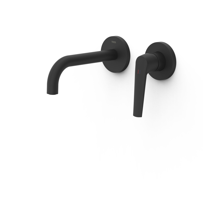 Elementy zewnętrzne do podtynkowego korpusu baterii umywalkowej FUJI czerń matowa TRES 28130021NM