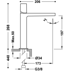 Wysoka bateria jednouchwytowa umywalkowa PROJECT-TRES czerń matowa TRES 21120302NM