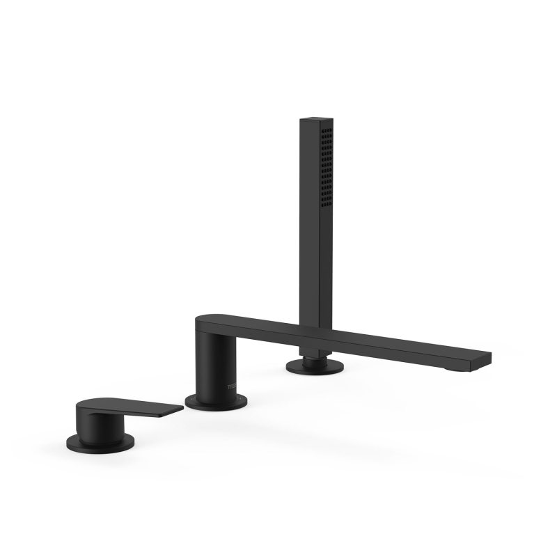 Bateria jednouchwytowa z montażem na krawędzi wanny PROJECT-TRES czerń matowa TRES 21116103NM