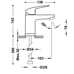 Bateria jednouchwytowa umywalkowa BASE PLUS czerń matowa TRES 21610303NM