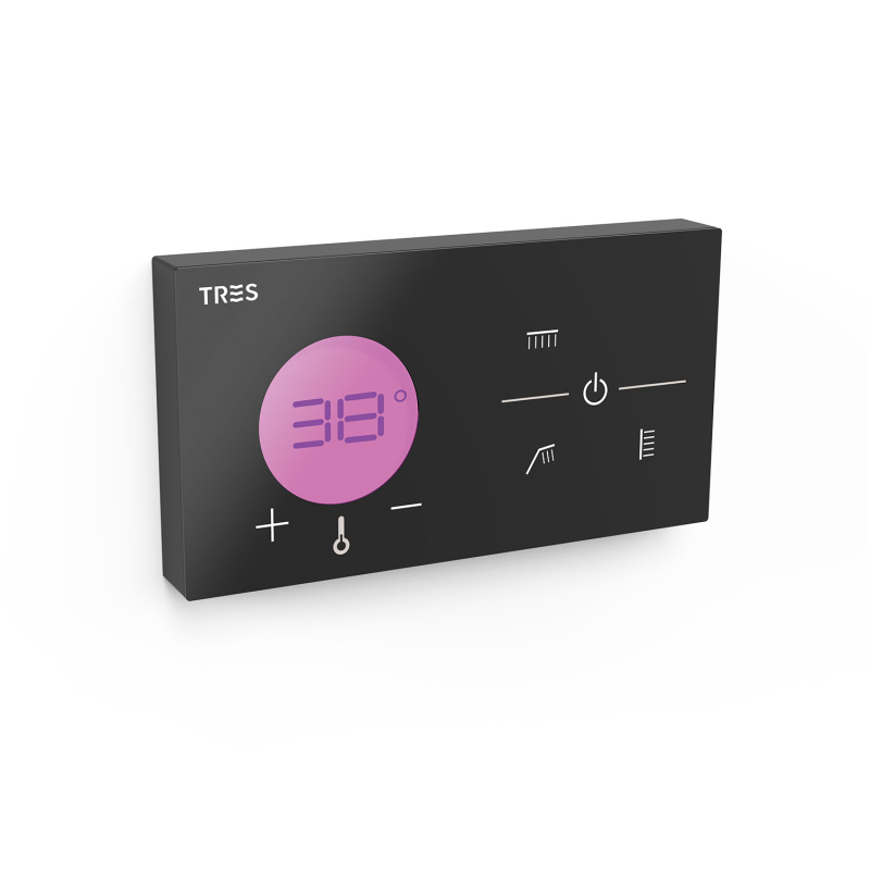 Elektroniczny sterownik termostatyczny podtynkowy 3-drożny SHOWER TECHNOLOGY czerń matowa TRES 49288398