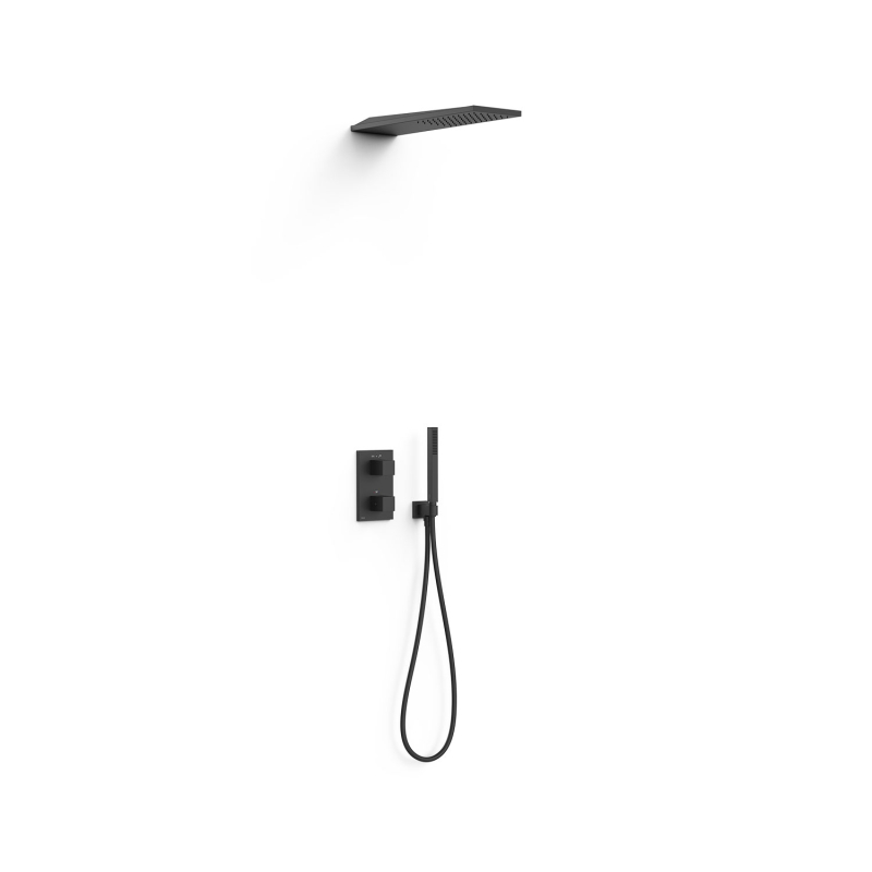 Zestaw baterii termostatycznej podtynkowej 2-drożnej prysznicowej THERM-BOX czerń matowa TRES 20225055NM