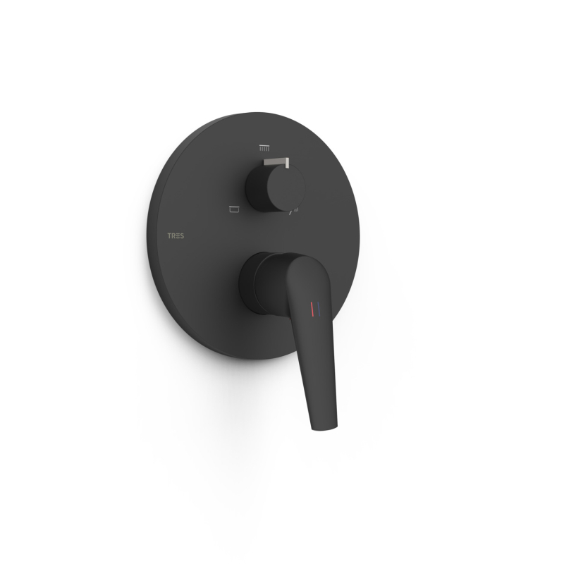 Elementy zewnętrzne do podtynkowego korpusu 3-drożnego RAPID-BOX czerń matowa TRES 28127310NM