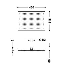 Deszczownica czerń matowa TRES 29963203NM