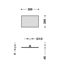 Deszczownica czerń matowa TRES 134315007NM