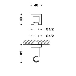 Uchwyt stały z przyłączem wody do słuchawki prysznicowej z wężem czerń matowa TRES 20218221NM