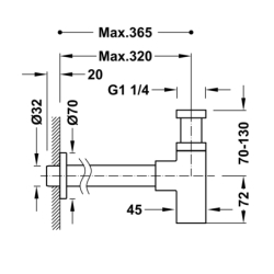 Syfon teleskopowy do umywalki czerń matowa TRES 13463420NM