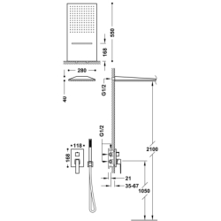 Zestaw baterii jednouchwytowej podtynkowej 3-drożnej Rapid-box prysznicowej SLIM czarny brąz TRES 20227301KMB