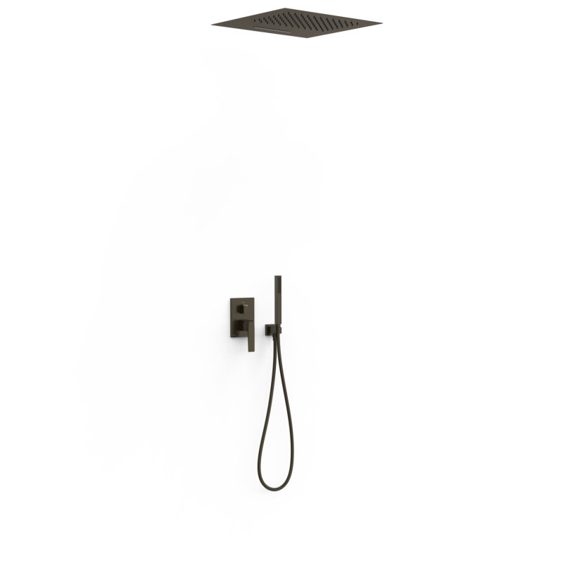 Zestaw baterii jednouchwytowej podtynkowej 3-drożnej Rapid-box prysznicowej SLIM czarny brąz TRES 20227302KMB