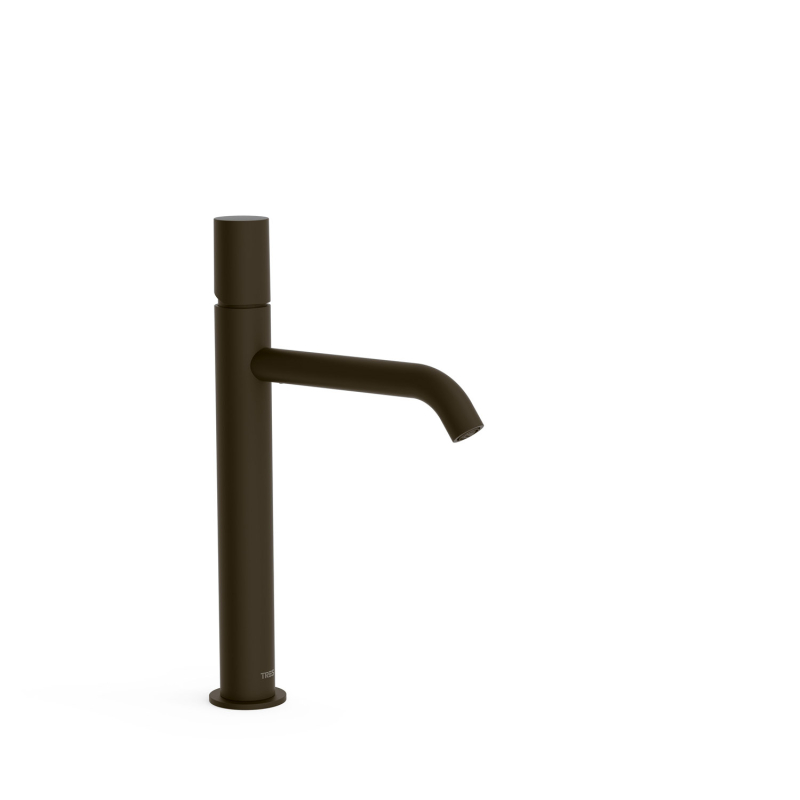 Wysoka bateria jednouchwytowa umywalkowa STUDY czarny brąz TRES 26130701KMB