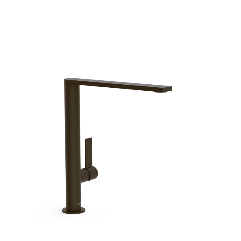 Bateria jednouchwytowa XXL umywalkowa z boczną dźwignią PROJECT-TRES czarny brąz TRES 21140501KMB