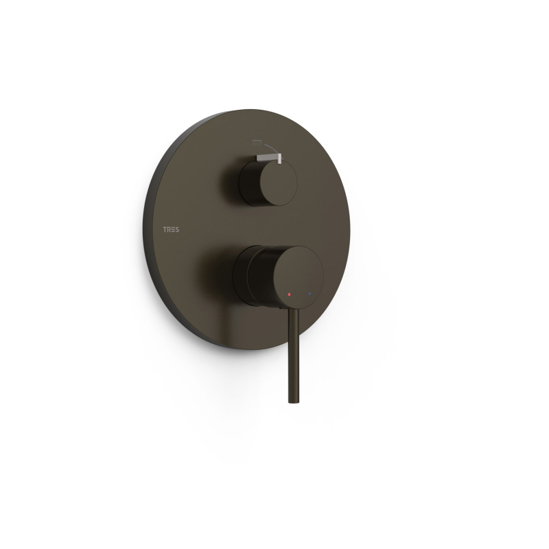 Elementy zewnętrzne do podtynkowego korpusu 2-drożnego RAPID-BOX czarny brąz TRES 26228110KMB