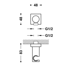 Uchwyt stały z przyłączem wody do słuchawki prysznicowej z wężem czarny brąz TRES 21118221KMB
